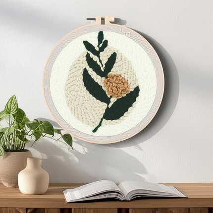 GATYZTORY Flowers Punch Needle Embroidery Starter Kits Embroidery Hoop Yarns For Adults Beginners Diy Gift Easy Handicraft - gallery 2