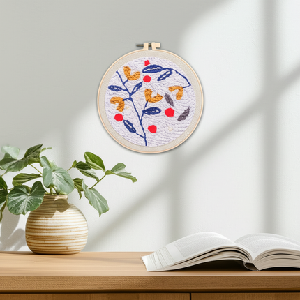 GATYZTORY Flowers Punch Needle Embroidery Starter Kits Embroidery Hoop Yarns For Adults Beginners Diy Gift Easy Handicraft - gallery 2