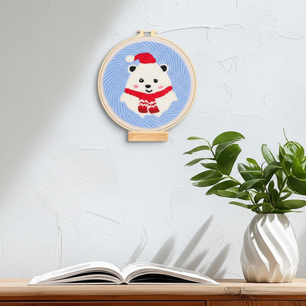 GATYZTORY DIY Punch Needle Embroidery Kit Santa Claus Snowman Frame Punch Set for Beginners Easy Handicraft DIY Christmas Gift - gallery 2