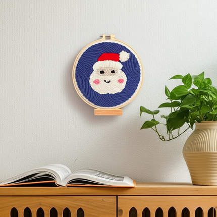 GATYZTORY DIY Punch Needle Embroidery Kit Santa Claus Snowman Frame Punch Set for Beginners Easy Handicraft DIY Christmas Gift - gallery 2
