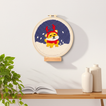 GATYZTORY DIY Punch Needle Embroidery Kit Santa Claus Snowman Frame Punch Set for Beginners Easy Handicraft DIY Christmas Gift - gallery 2