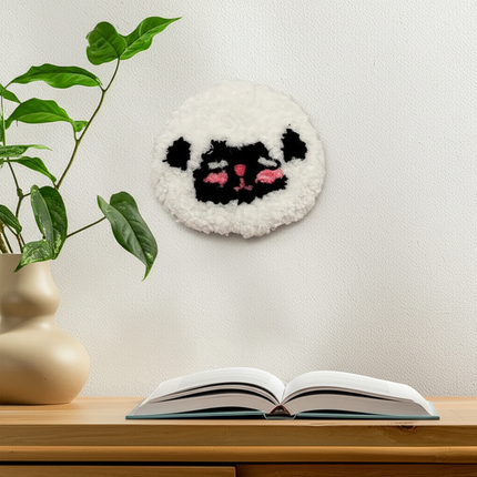 1PC 4cm DIY Punch Needle Coasters Kit Containing yarn Fun Pattern Coaster Set For Christmas with Animal Pattern Tea Cushions - gallery 2