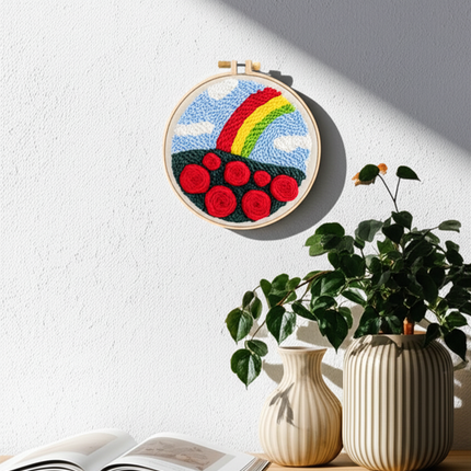 GATYZTORY punch needle embroidery kits Fresh scenery embroidered kit Cross stitch kits Embroidery frame Art and crafts with need - gallery 2