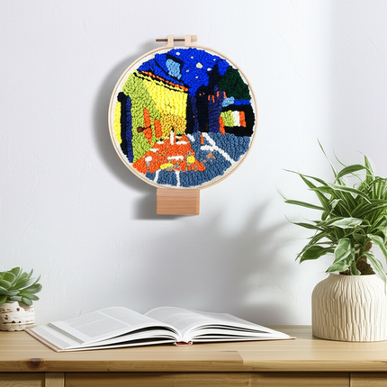 Moon Landscape Punch Needle Embroidery Kit for Beginners Soft Yarn Van Gogh Starry Sky Needlework Wall Painting Home Decor - gallery 2