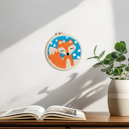 DIY Punch Needle Kits for Beginners Cute Animal with Hoop Embroidery Punch Needle Starter Craft Set Giraffe Festival Gift - gallery 2