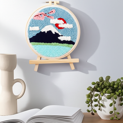 GATYZTORY DIY Landscape Pattern Punch Needle Embroidery Kit 20x20cm Frame Punch Set for Beginners Easy Handicraft DIY Decor Gift - gallery 2