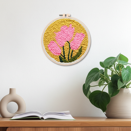 SDOYUNO Tulip Sunflower Punch Needle Embroidery Kits Magic Tufting Set Instructions Handicrafts Poking Cross Stitch DIY Gift - gallery 2