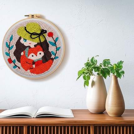 Punch Needle Kits Adults Beginner DIY Cute and Unique Cartoon Girl Hoop Embroidery Set for Beginners Perfect Gifts for Mom - gallery 2