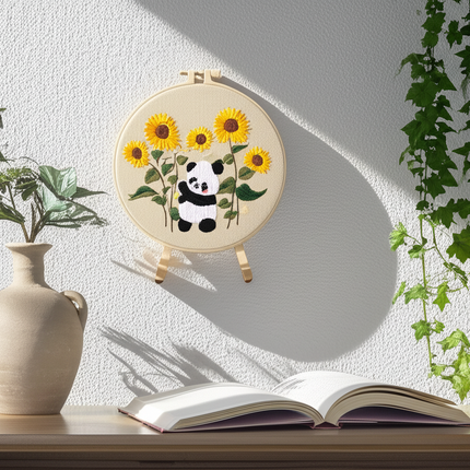 Embroidery Starter Kits with Panda Flowers Pattern and Instructions Color Threads and Needles Embroidery Kit for Beginners - gallery 2