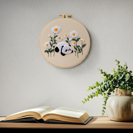 Embroidery Starter Kits with Panda Flowers Pattern and Instructions Color Threads and Needles Embroidery Kit for Beginners - gallery 2