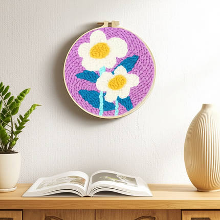punch needle embroidery Flower Sewing Accessories Embroidery Punch Needle Kit Sewing Diy Embroidery Poke Handmade Diy Set - gallery 2