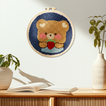 Cute Cartoon Animal Punch Needle Embroidery Kit for Beginners Soft Yarn Needlework Embroidery Set Home Decor Sewing Tool Set - gallery 2