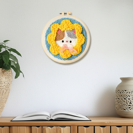 Cute Cartoon Animal Punch Needle Embroidery Kit for Beginners Soft Yarn Needlework Embroidery Set Home Decor Sewing Tool Set - gallery 2