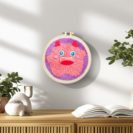 Cute Cartoon Animal Punch Needle Embroidery Kit for Beginners Soft Yarn Needlework Embroidery Set Home Decor Sewing Tool Set - gallery 2