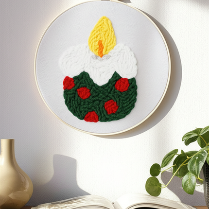 Easy DIY Craft Punch Needle Embroidery Kits with Stamped Color Pattern Package Instruction,Yarn and Adjustable Pen Christmas - gallery 2