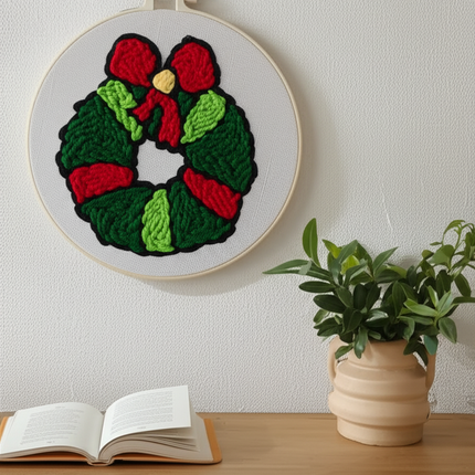 Easy DIY Craft Punch Needle Embroidery Kits with Stamped Color Pattern Package Instruction,Yarn and Adjustable Pen Christmas - gallery 2