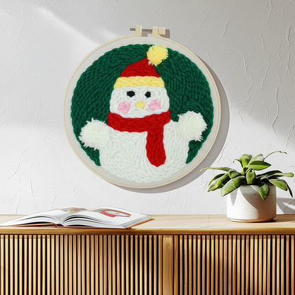 Easy DIY Craft Punch Needle Embroidery Kits with Stamped Color Pattern Package Instruction,Yarn and Adjustable Pen Christmas - gallery 2