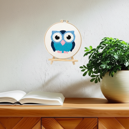 CHENISTORY Owl Punch Needle Embroidery Kits Sewing Kit Needlework Cross Stitch Beginner Kits For Adult Funny Needlework 20x20cm - gallery 2