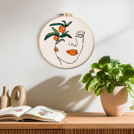 Women Art Punch Needle Embroidery Starter Kits Punch Needle Tool Threader Fabric Embroidery Hoop Yarn Rug for Craft Lover - gallery 2