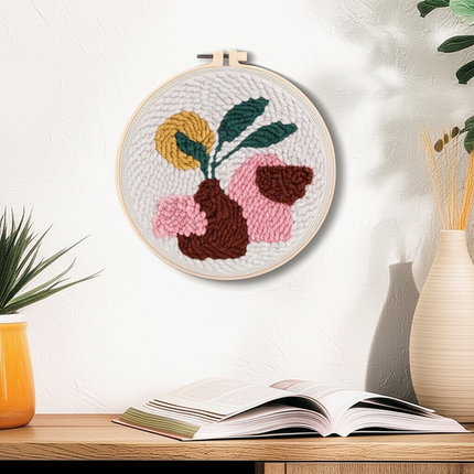 DIY Punch Needle Kits for Beginners Flower with Hoop Embroidery Punch Needle Starter Craft Set Festival Gift and Decoration - gallery 2