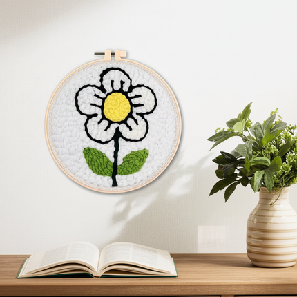 DIY Punch Needle Kits for Beginners Flower with Hoop Embroidery Punch Needle Starter Craft Set Festival Gift and Decoration - gallery 2