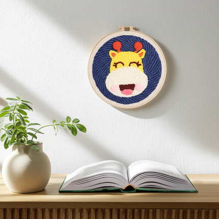 CHENISTORY Punch Needle Embroidery Kit Cartoon Cute Animals Package Diy Crafts Sewing Embroidery Poke Handmade DIY Craft - gallery 2