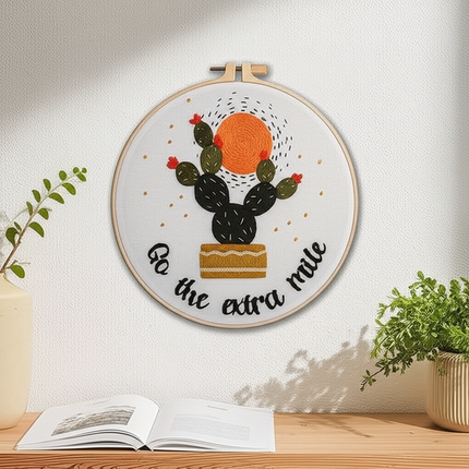 Embroidery Starter Kits for Adults Beginners with Stamped Pattern, Embroidery Floss + Needles + Hoop, Cactus Series - gallery 2