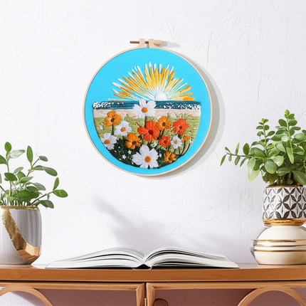 Embroidery Starter Kits for Adults Beginners with Stamped Pattern, Embroidery Floss + Needles + Hoop, Cactus Series - gallery 2