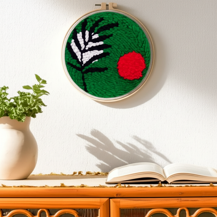 Diy Punch Needle Embroidery Starter Kits For Beginner Leaves Pattern Funny Easy Yarn Painting Arts DIY Needlework Set Sewing Kit - gallery 2