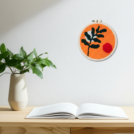 Diy Punch Needle Embroidery Starter Kits For Beginner Leaves Pattern Funny Easy Yarn Painting Arts DIY Needlework Set Sewing Kit - gallery 2