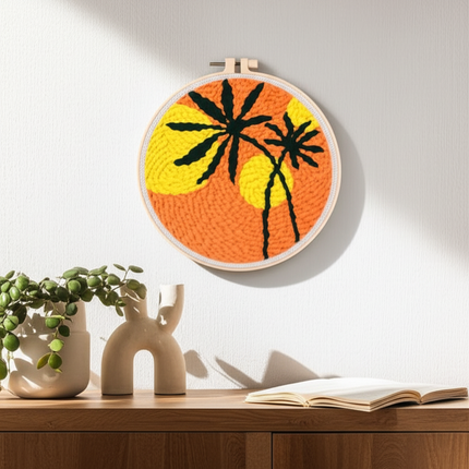 Diy Punch Needle Embroidery Starter Kits For Beginner Leaves Pattern Funny Easy Yarn Painting Arts DIY Needlework Set Sewing Kit - gallery 2