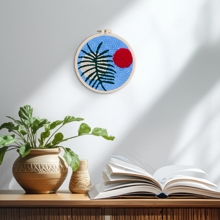 Diy Punch Needle Embroidery Starter Kits For Beginner Leaves Pattern Funny Easy Yarn Painting Arts DIY Needlework Set Sewing Kit - gallery 2