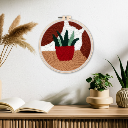 Diy Punch Needle Embroidery Starter Kits For Beginner Leaves Pattern Funny Easy Yarn Painting Arts DIY Needlework Set Sewing Kit - gallery 2