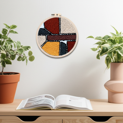 Diy Punch Needle Embroidery Starter Kits For Beginner Leaves Pattern Funny Easy Yarn Painting Arts DIY Needlework Set Sewing Kit - gallery 2