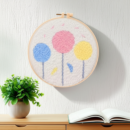 Punch Needle Embroidery Starter Kits Flowers Magic Needle For Embroidery Tool Set Embroidery Fabric Yarn Kit Home Decor - gallery 2