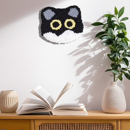 DIY Punch Needle Coaster Starter Kits Cute Cat Needlework Wool Poke Magic Embroidery Needle Kit Yarn for Beginners Home Decor - gallery 2
