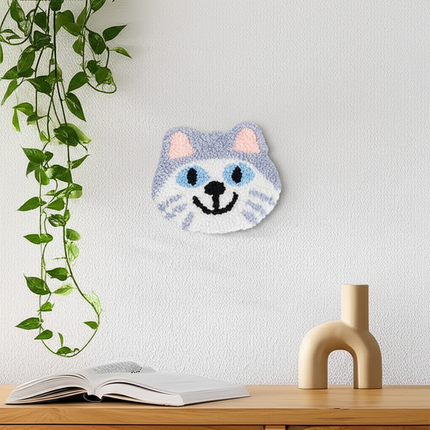 DIY Punch Needle Coaster Starter Kits Cute Cat Needlework Wool Poke Magic Embroidery Needle Kit Yarn for Beginners Home Decor - gallery 2