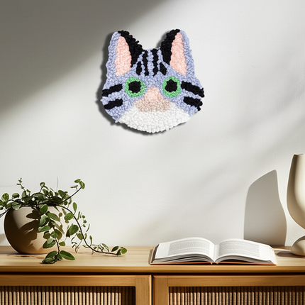 DIY Punch Needle Coaster Starter Kits Cute Cat Needlework Wool Poke Magic Embroidery Needle Kit Yarn for Beginners Home Decor - gallery 2