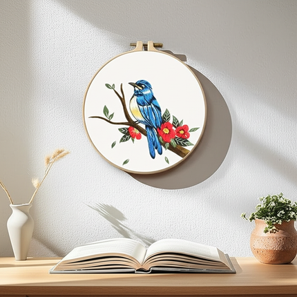 Chinese Wind Bird Flower Pattern Embroidery Kit with Instruction Needle Cloth with Pattern for DIY Craft Kit Home Decor - gallery 2