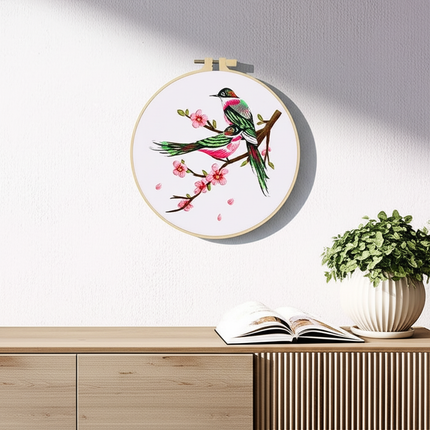 Chinese Wind Bird Flower Pattern Embroidery Kit with Instruction Needle Cloth with Pattern for DIY Craft Kit Home Decor - gallery 2
