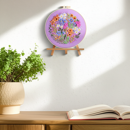Flower Embroidery Kit with Instructions Needles Thread Cross Stitch Kit for Beginner Floral Kit DIY Craft Home Decor - gallery 2