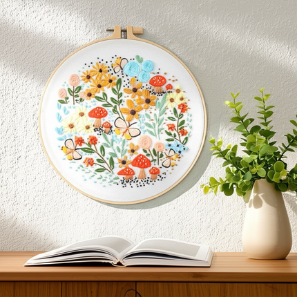 Flower Embroidery Kit with Instructions Needles Thread Cross Stitch Kit for Beginner Floral Kit DIY Craft Home Decor - gallery 2
