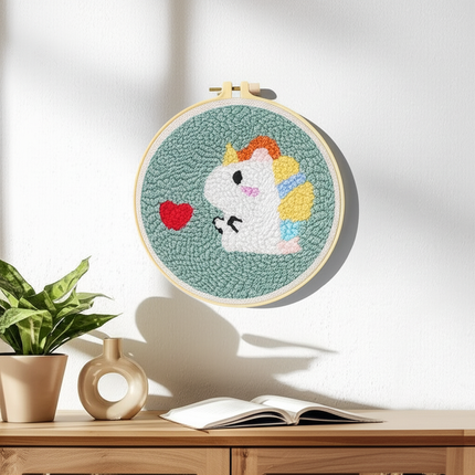 Lovely Yarn Animal Punch Needle Embroidery Kit with Yarn for Beginners DIY Needlework Wool Work Decorative Paintings Home Decor - gallery 2