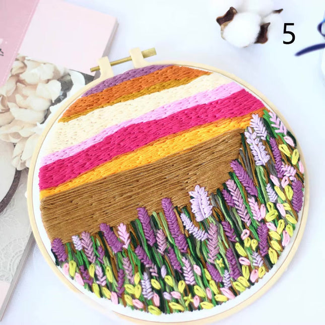 Hot Flower Embroidery Hoop Cross Stitch Kit Christmas Ornament Needle Punch Thread DIY Crafts Sewing Accessories for Beginners