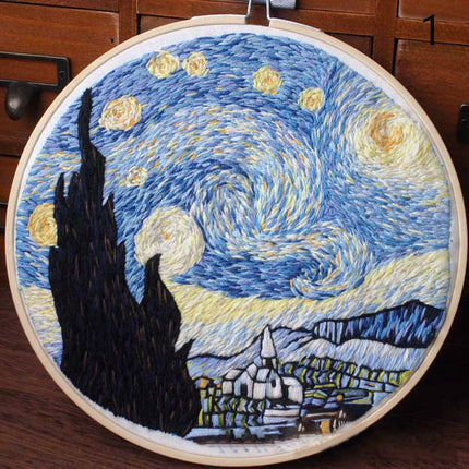 Hot Flower Embroidery Hoop Cross Stitch Kit Christmas Ornament Needle Punch Thread DIY Crafts Sewing Accessories for Beginners