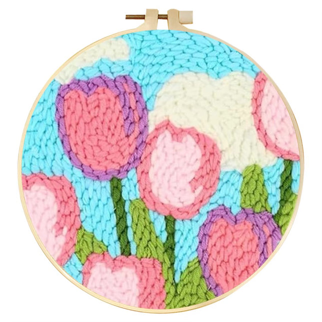 punch needle embroidery Flower Sewing Accessories Embroidery Punch Needle Kit Sewing Diy Embroidery Poke Handmade Diy Set