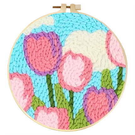 punch needle embroidery Flower Sewing Accessories Embroidery Punch Needle Kit Sewing Diy Embroidery Poke Handmade Diy Set