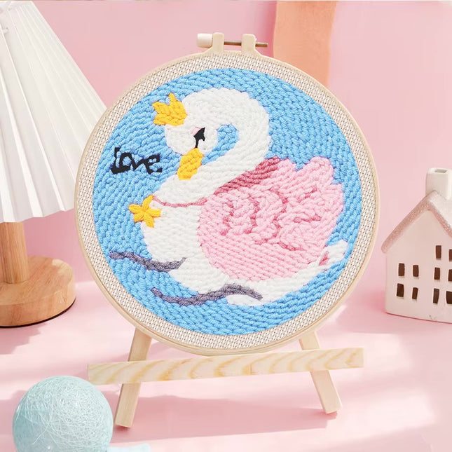 Punch Needle Paintings For Adult Embroidery Kit with Yarn DIY Needlework Animals Pattern Needlecraft For Beginner Funny Gift