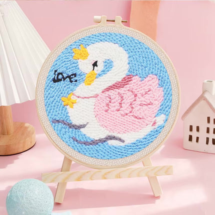 Punch Needle Paintings For Adult Embroidery Kit with Yarn DIY Needlework Animals Pattern Needlecraft For Beginner Funny Gift