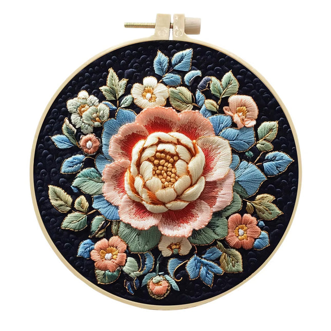 Retro Flower Embroidery Kit for Adult Cross Stitch Kits for Hand with Patterns and Instructions DIY with Threads and Needles